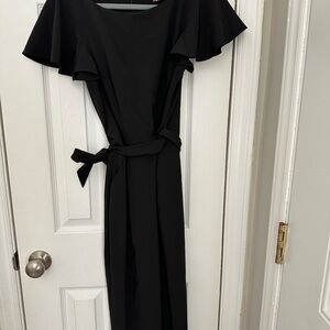 Calvin Klein Black Ruffle Sleeve Jumpsuit